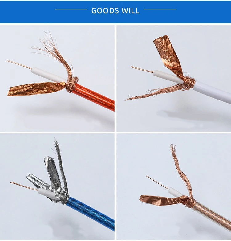 Solid or Standed Copper Wire or CCS Conductor PE/PVC Colorful Jacket Coaxial Wire
