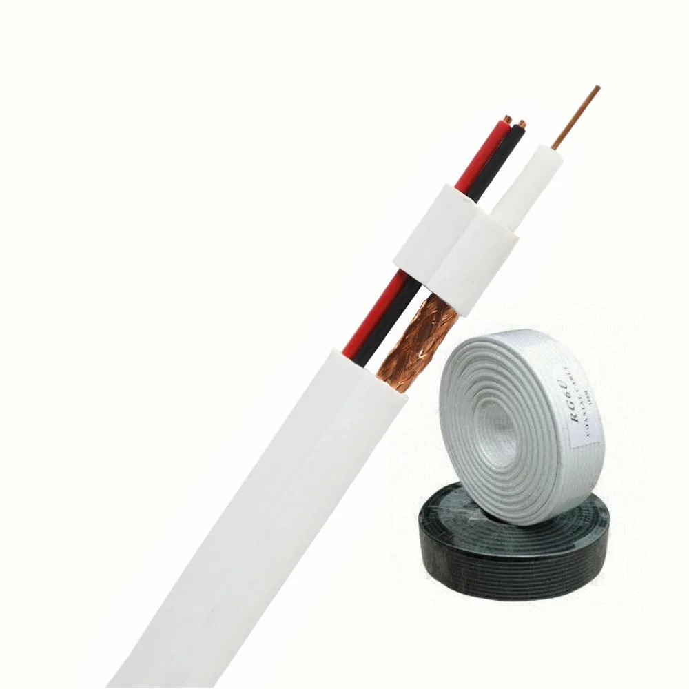 White Color Cu Conductor Hybrid Rg59 Coaxial Cable