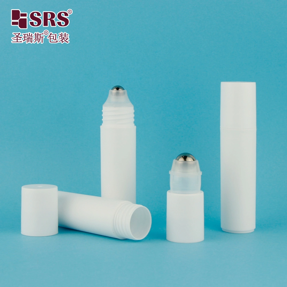 Empty New Design Cosmetic 20 ml PP Roll On Bottle Steel Roller Ball Custom Color Eye Cream Container