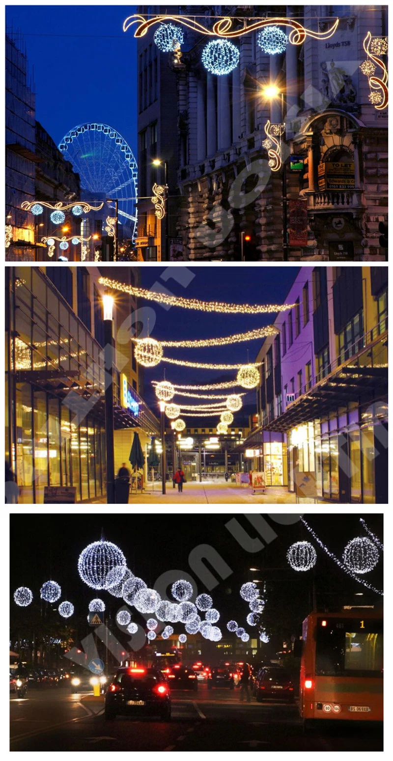 Big Metal Christmas Decorative LED Lighted Hanging Sphere Balls