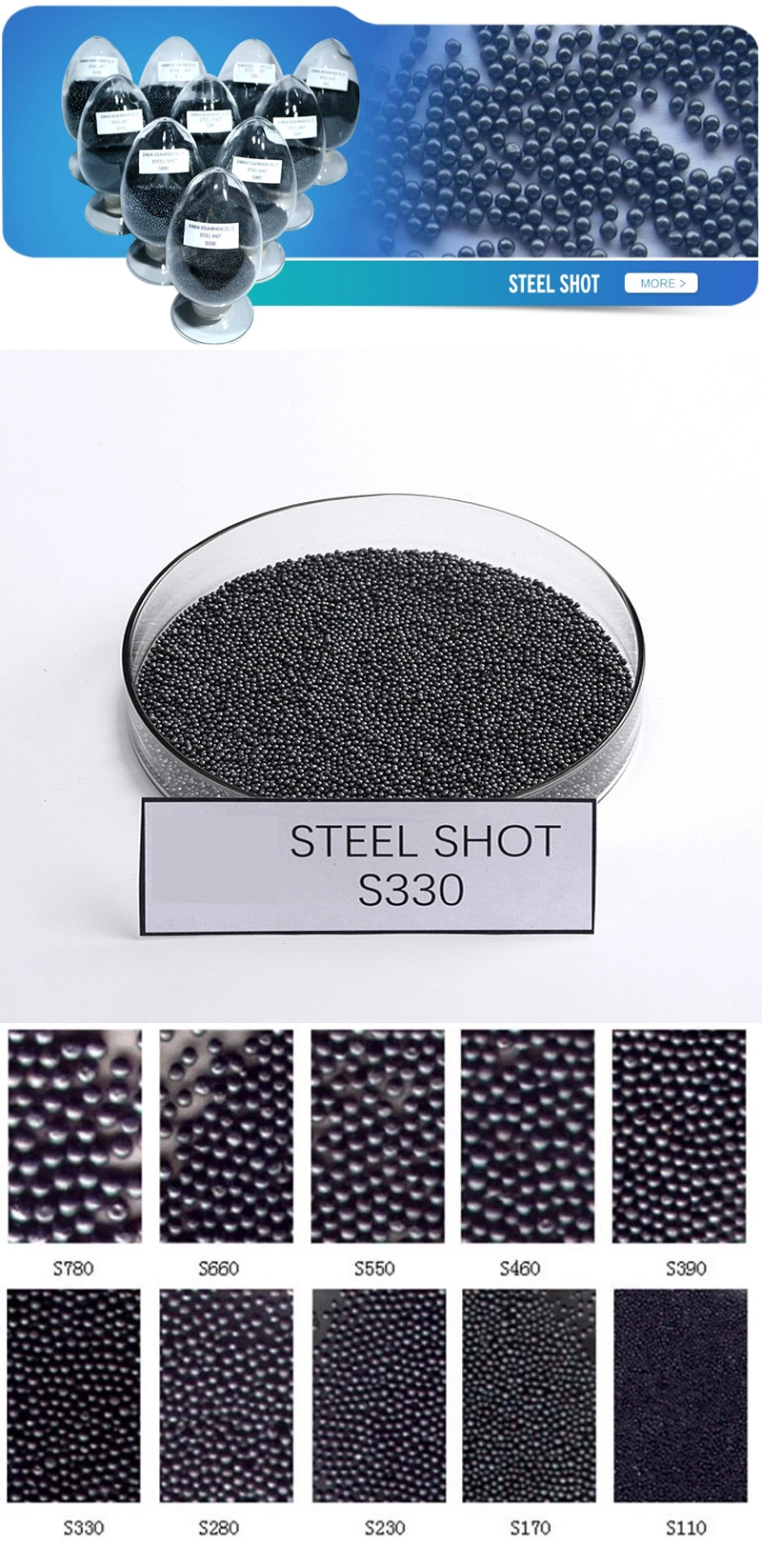 Chinese Facotry Supply Shot Blasting Abrasive Steel Shot Ball S330