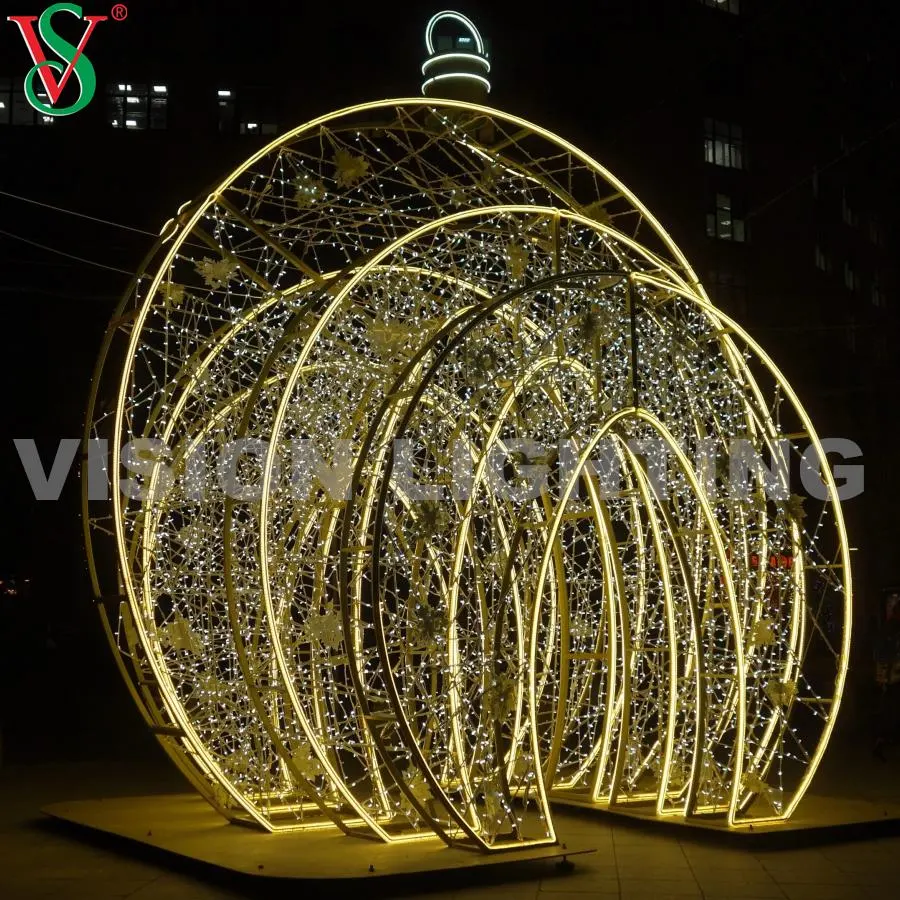 2023 Customized Christmas Decoration 3D Street Ball Motif Light Decoration