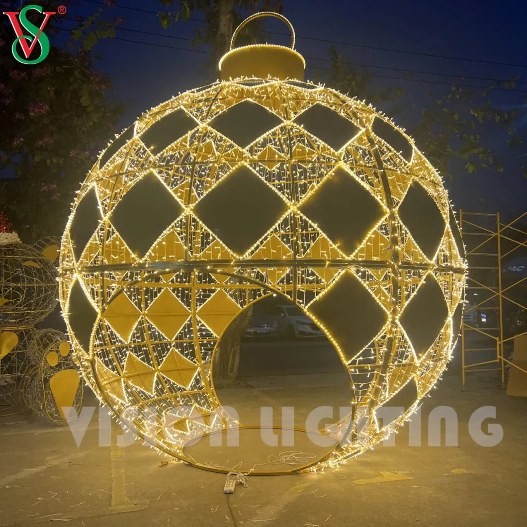 2023 Customized Christmas Decoration 3D Street Ball Motif Light Decoration