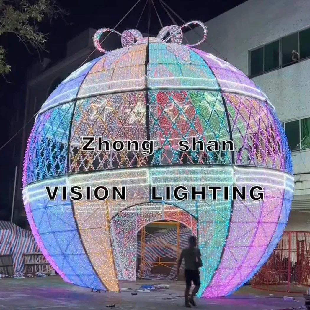 2023 Customized Christmas Decoration 3D Street Ball Motif Light Decoration