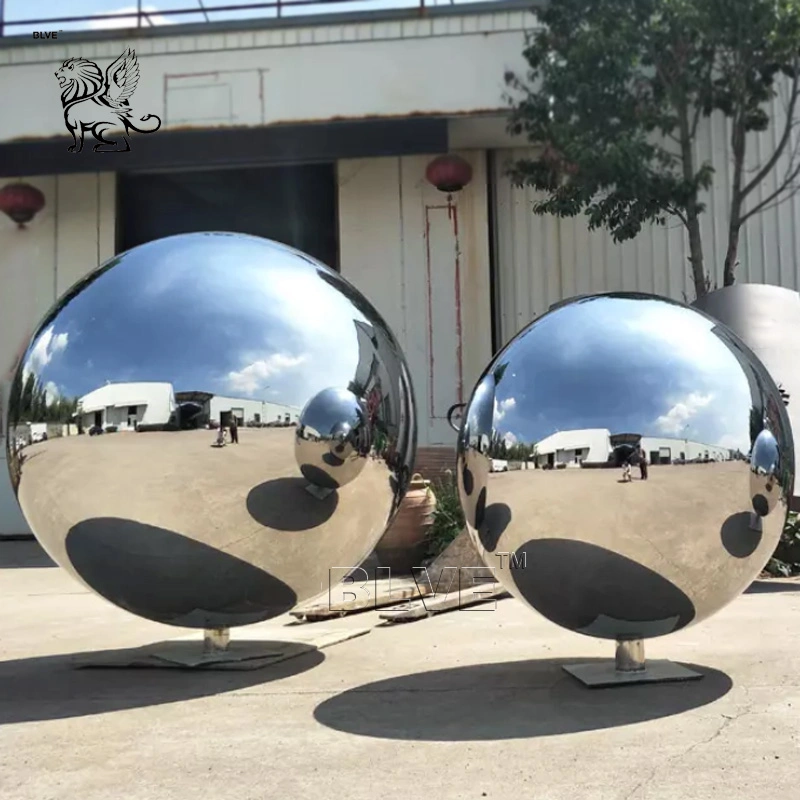 Blve Large Outdoor Art Mirror Polishing Metal Ball Statue Stainless Steel Garden Sphere Sculpture