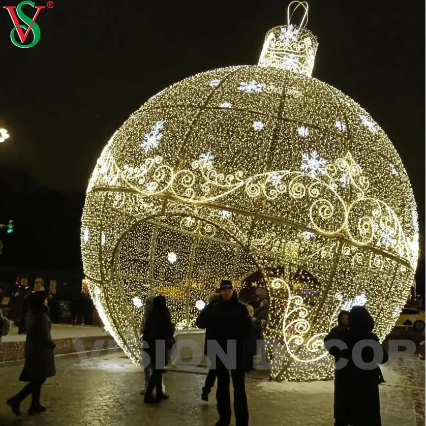 2023 Customized Christmas Decoration 3D Street Ball Motif Light Decoration