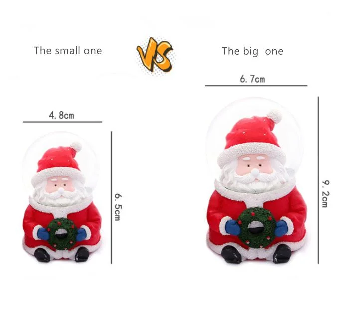 Glow Santa Claus Crystal Ball Table Ornament Plexiglass Ball Christmas Kids Gift Small Gift