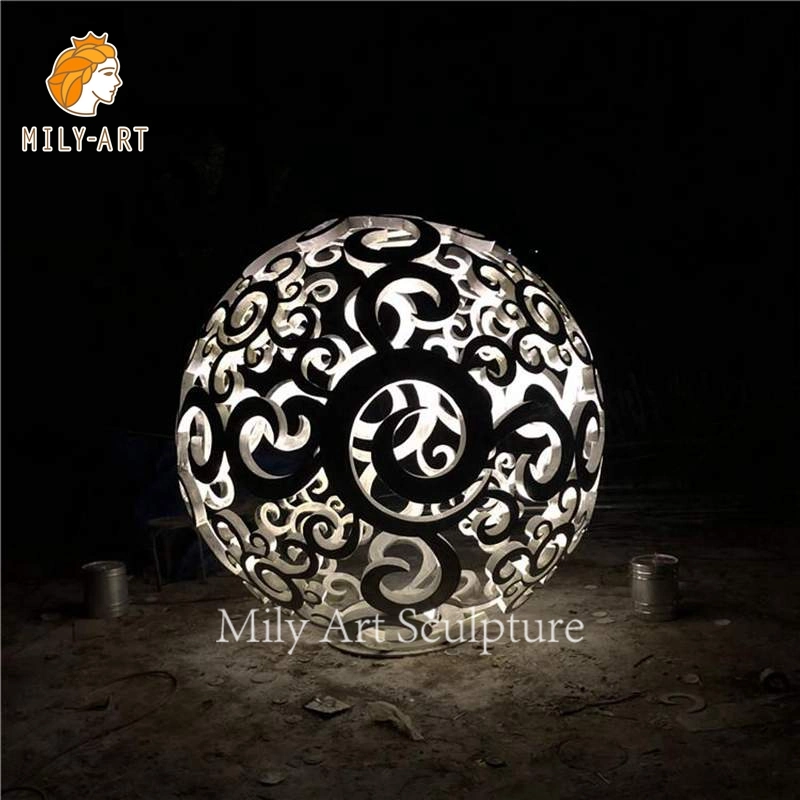 Lighting Mirror Polished Decoration Hollow Ball Round Stainless Steel Sphere Sculpture Ball Statue