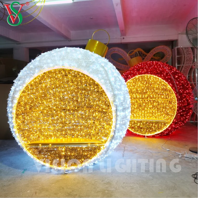 2023 Customized Christmas Decoration 3D Street Ball Motif Light Decoration