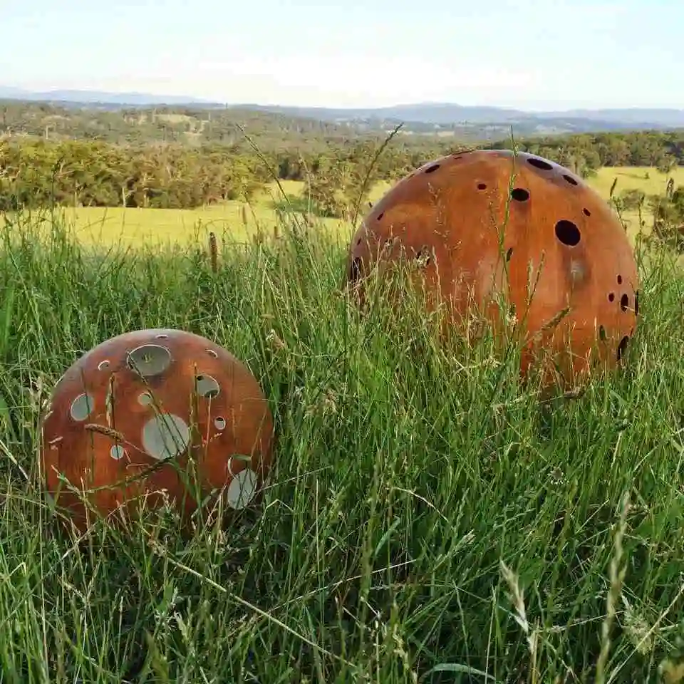 Garden Art Rusty Decor Metal Sculpture Metal Sphere