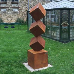 Modern Corten Steel Garden Pond Water Feature Wall Fountain