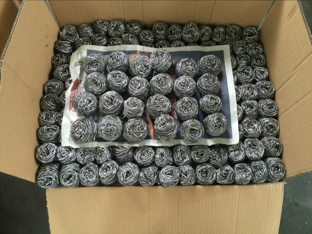 Customized Packaging Pot Cleaning Ss 410 Stainless Steel Wire Scrubber/Scourer/Cleaning Ball
