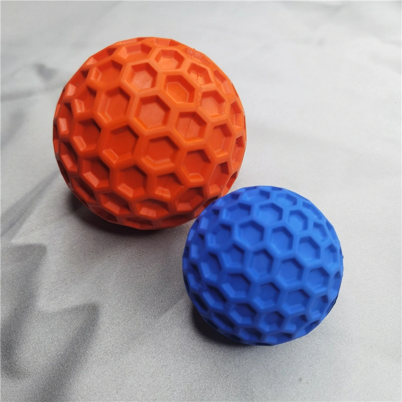 Pet Toy Ball Makes Noise to Relieve Boredom, Bite-Resistant Elastic Rubber Honeycomb Ball Dog Self-Pleasure Toy