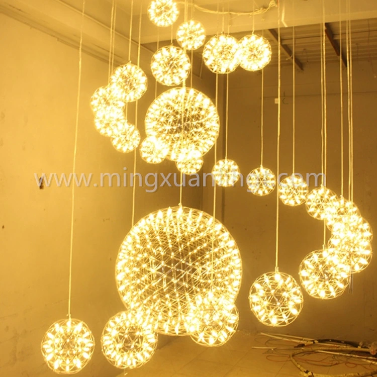 Stainless Steel Modern Decorative Lighting Sparkle Ball Chandelier
