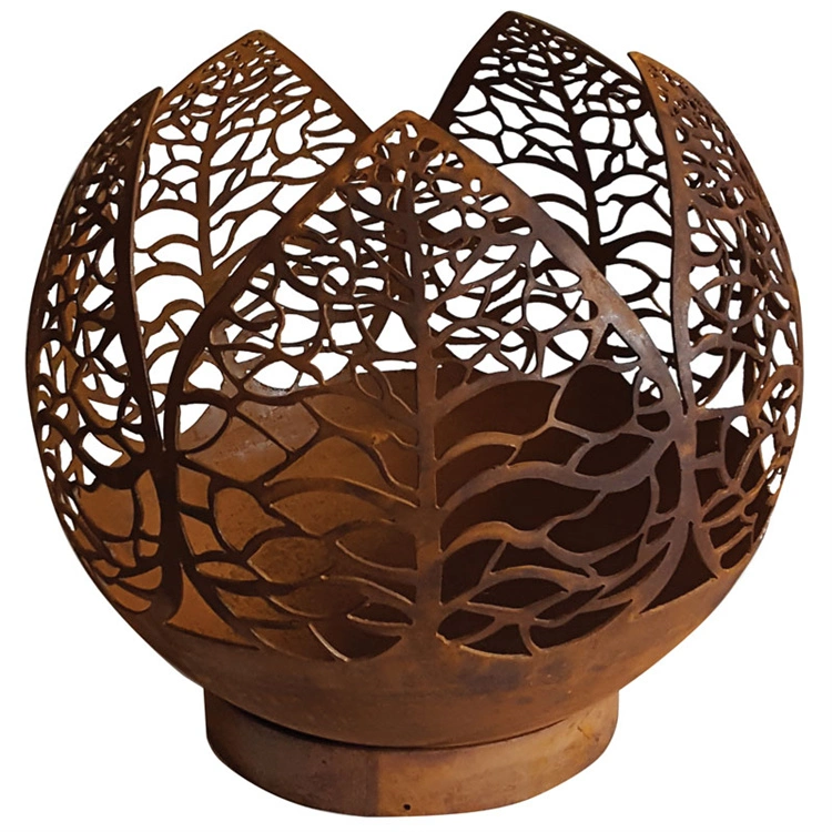 Outdoor Decoration Metal Fire Pit Corten Steel Fire Sphere