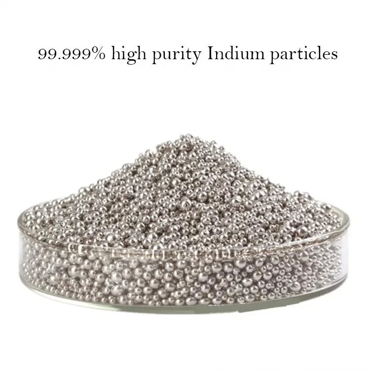 in Stock 99.999% 99.9999% China Ore Solder Metal Indium Granules Indium Balls