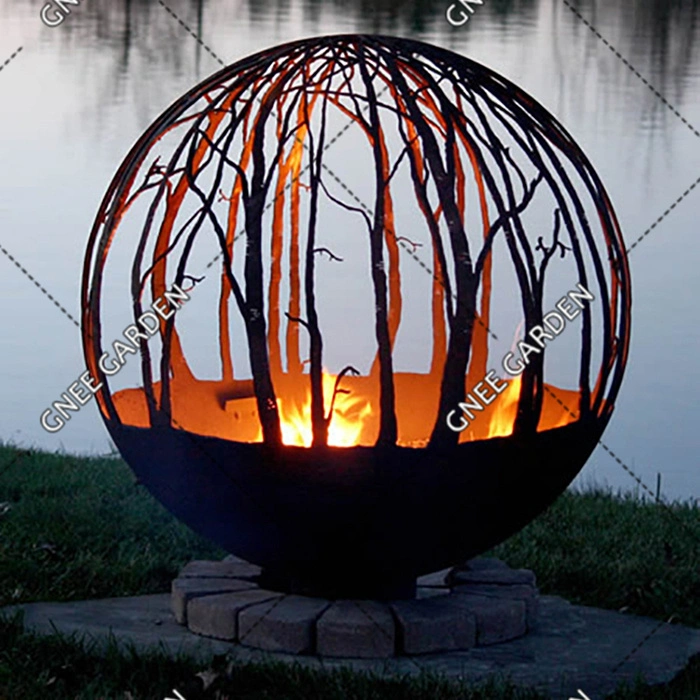 Corten Steel Spheres Ball Corten Fireball Corten Steel Rusty Fire Pit Outdoor