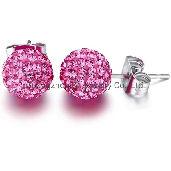 316L Stainless Steel Rhinestone Crystal Diamond Ball Earrings