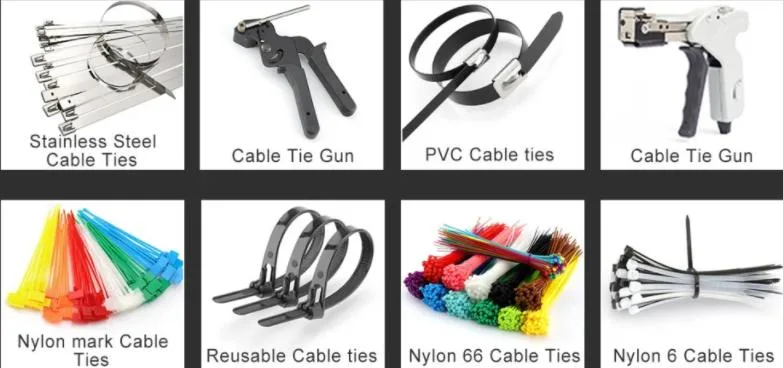 Zip Tie Ball Type Self-Lock Wrap Wire Management Cable Ties Ss 304/316 Stainless Steel Polyester Coated Industrial Black Natural