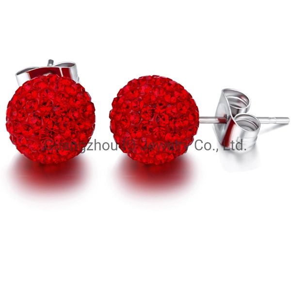 316L Stainless Steel Rhinestone Crystal Diamond Ball Earrings