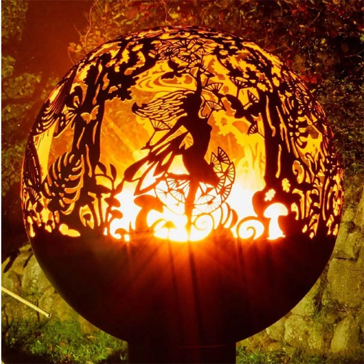 Functional and Sculptural OEM Design Iron Fire Sphere