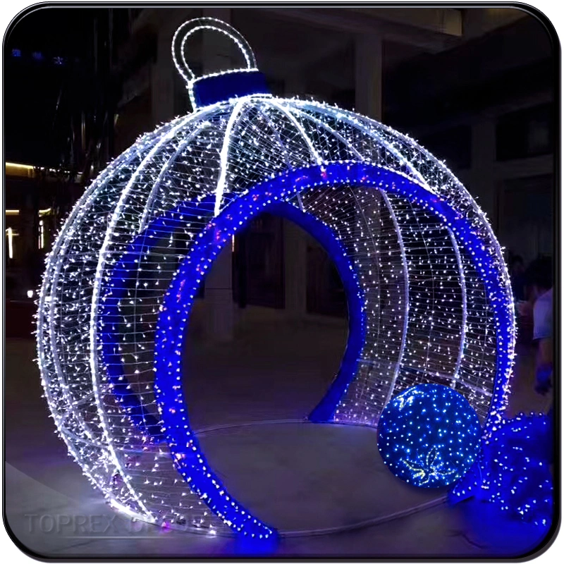 Customizable Weatherproof Rope Outdoor 3D Large Christmas Ball Motif Light