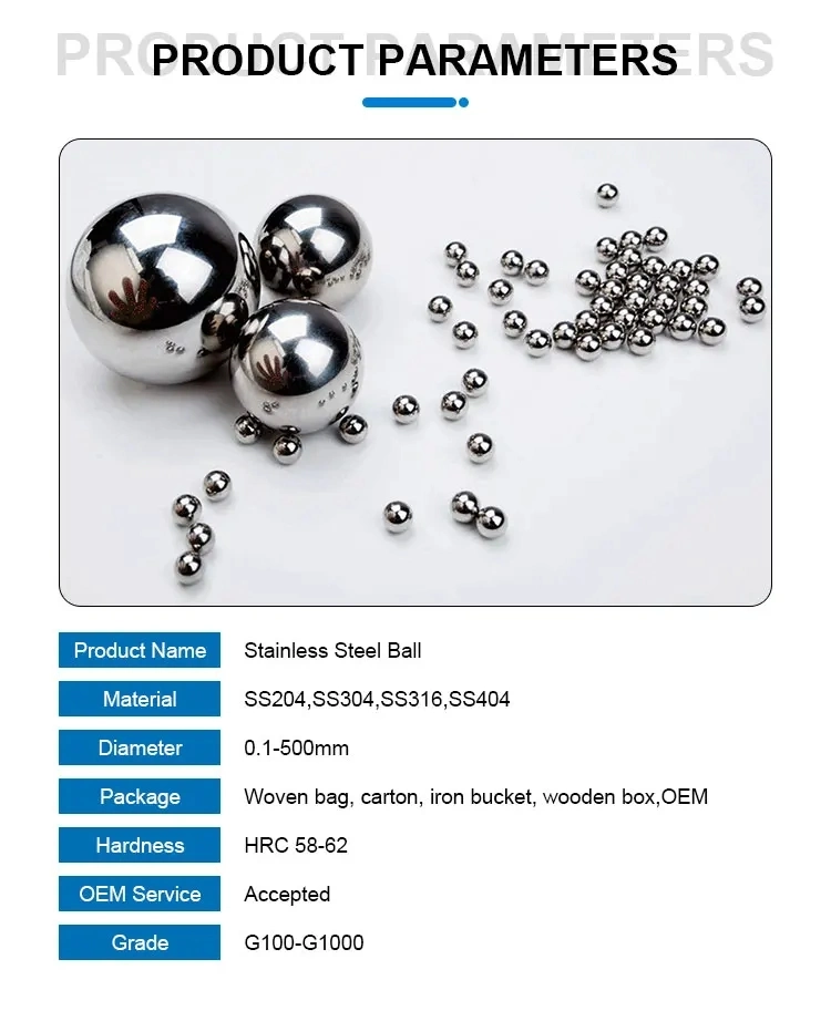 3mm 6mm 8mm 12mm 24mm Solid RoHS ISO9001 Certifications G100 AISI 304 316 420c 440c Stainless Steel Ball for Bearings