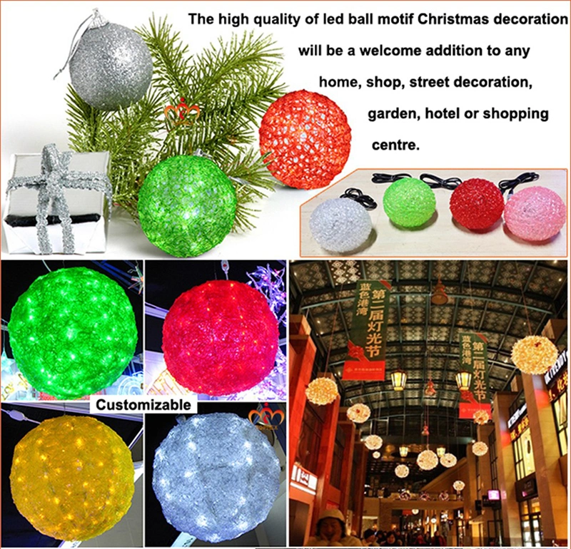 Hanging Moon LED Light up Acrylic Crystal Christmas Tree Decorative Ball