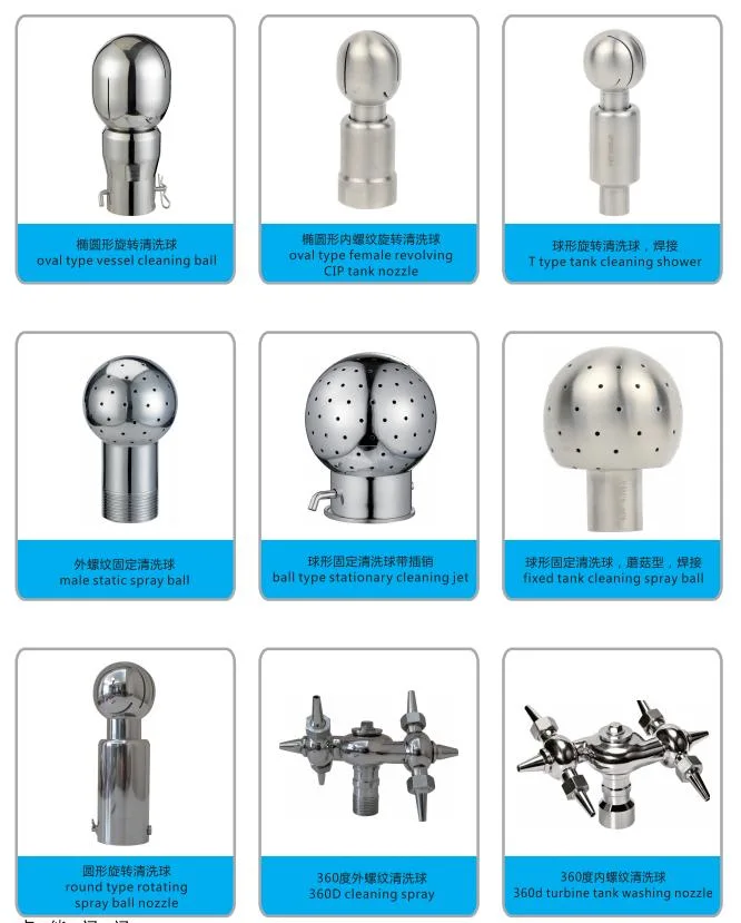 Stainless Steel Sanitary Threaded/Clamped Cleaning Ball for Beverage