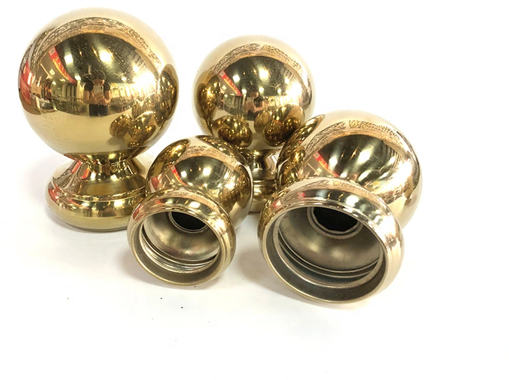 Gmirror Polished Handrail Hollow Golden Stainless Steel Sphere