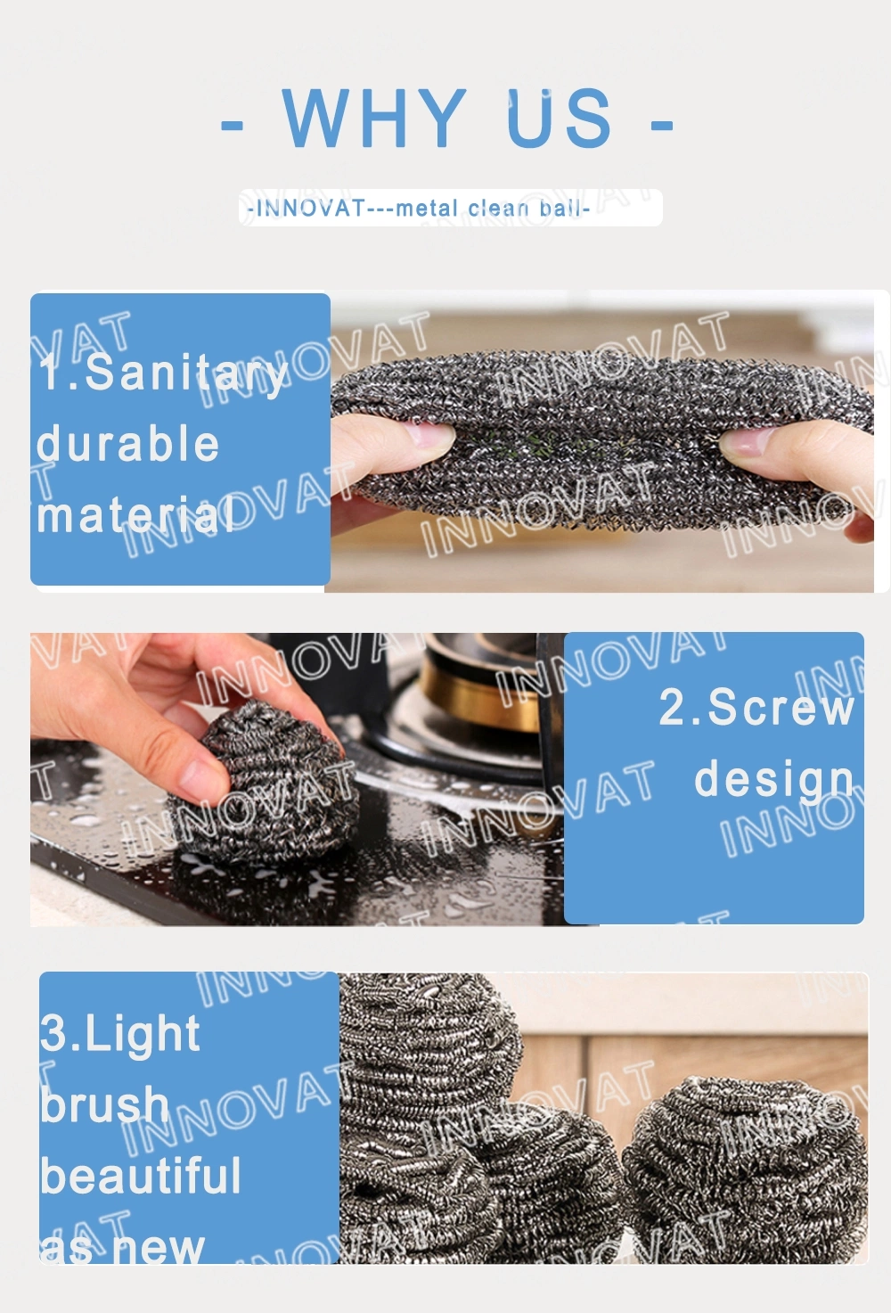 Metal Cleaningmetal Cleaning Ball/Scourer Very Resistant and Durable Stainless/Galvanized/Copper Kitchen Stainless Dish Wash Scourer