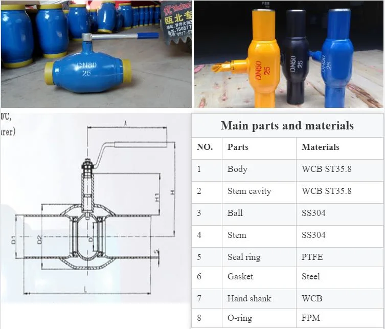 Float Type Solid Ball SS304 Ball Wcb Ball Valve