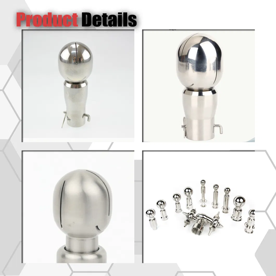 Stainless Steel Hygienic SMS Threaded Rotary Cleaning Ball for Tank