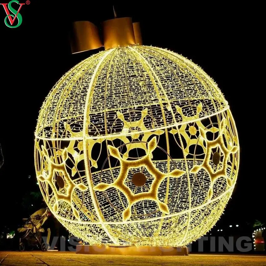 High Quality Customized Christmas Decorative 3D Motif LED Ball Light