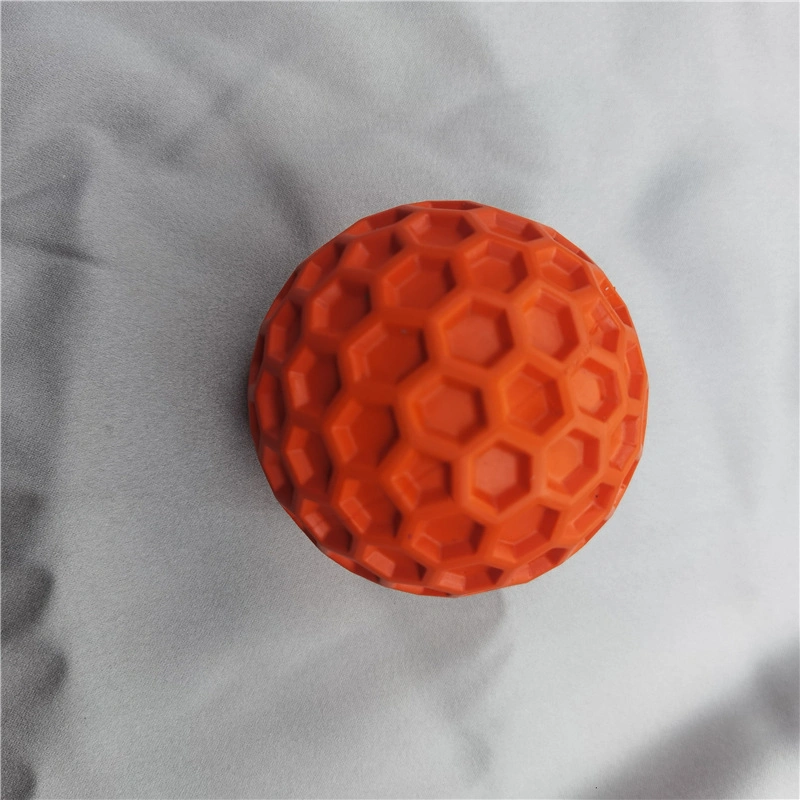 Pet Toy Ball Makes Noise to Relieve Boredom, Bite-Resistant Elastic Rubber Honeycomb Ball Dog Self-Pleasure Toy