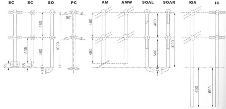 Construction Galvanized Pipe Ball Joint Railing Stanchions Handrail