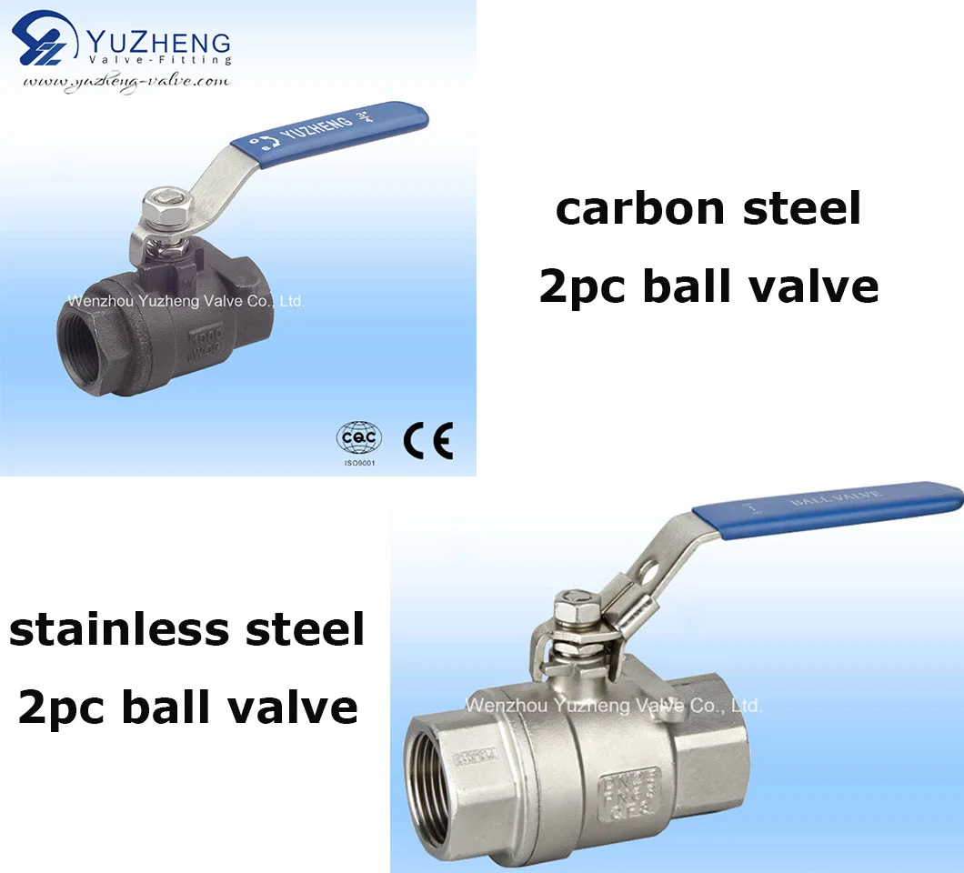 Stainless Steel Ball Valve 2PC Industrial Valves Thread NPT/BSPT/ BSPP Floating Ball 1000wog