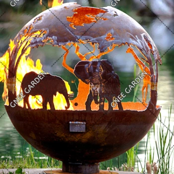 China Manufacturer Hollow Metal Ball Corten Steel Fire Sphere