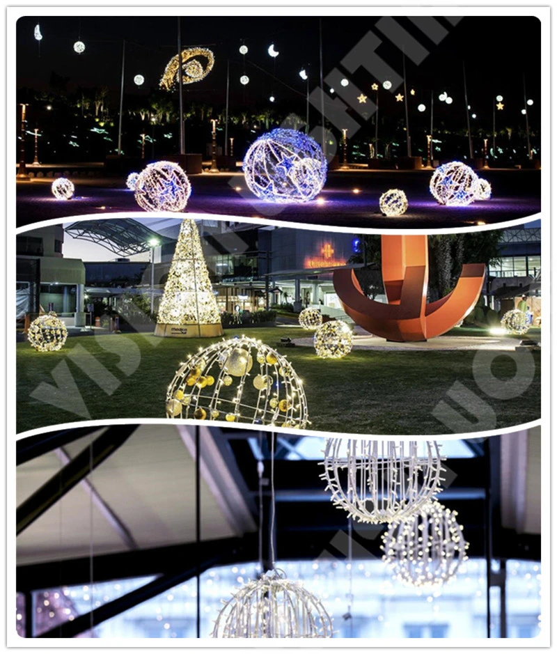 3D Christmas Decorative Tree Hanging Ball Lights for Outdoor Use