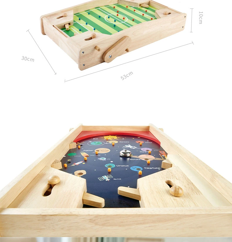 Pintoy Wooden 2 in 1 Games: Pinball Planet and Flipper Football