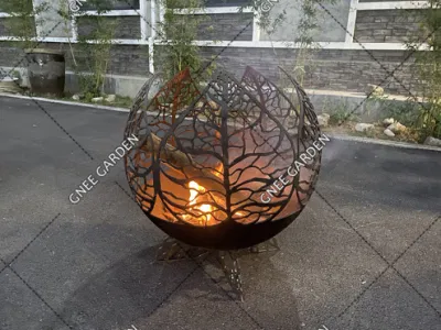  Outdoor Corten Steel Fire Sphere Feuerball