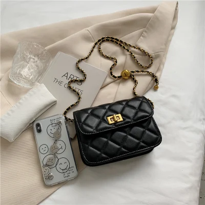  Gold Mental Ball Vielseitige Rhombus Kleine Kette Vielseitige Einfarbige Farbe Quadratische Tasche