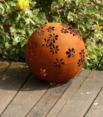  Gartendekor Große Rostige Metallkugel