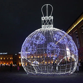  Kommerzielle Anzeige Dekorative Giant Geschenk große Outdoor-Straße Weihnachten 3D LED-Kugelmotiv beleuchtet