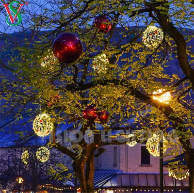 Outdoor Weihnachten Navidad Ornament Metall Kleine Kugel Motiv Dekoration Licht