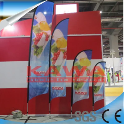 10ft Vollfarbe Custom 13feet Teardrop Flex Banner Outdoor Strand Wind Außenwerbung Fiberglas Flagge mit Metall Kreuz Basis oder Bodenspieß mit bestem Preis