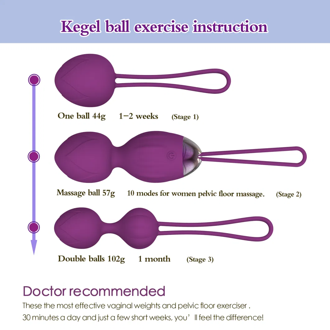 Kegel Balls for Women Ben Wa Balls Weighted Sex Toys Soft Silicone Wireless Remote Control Vibrating Eggs