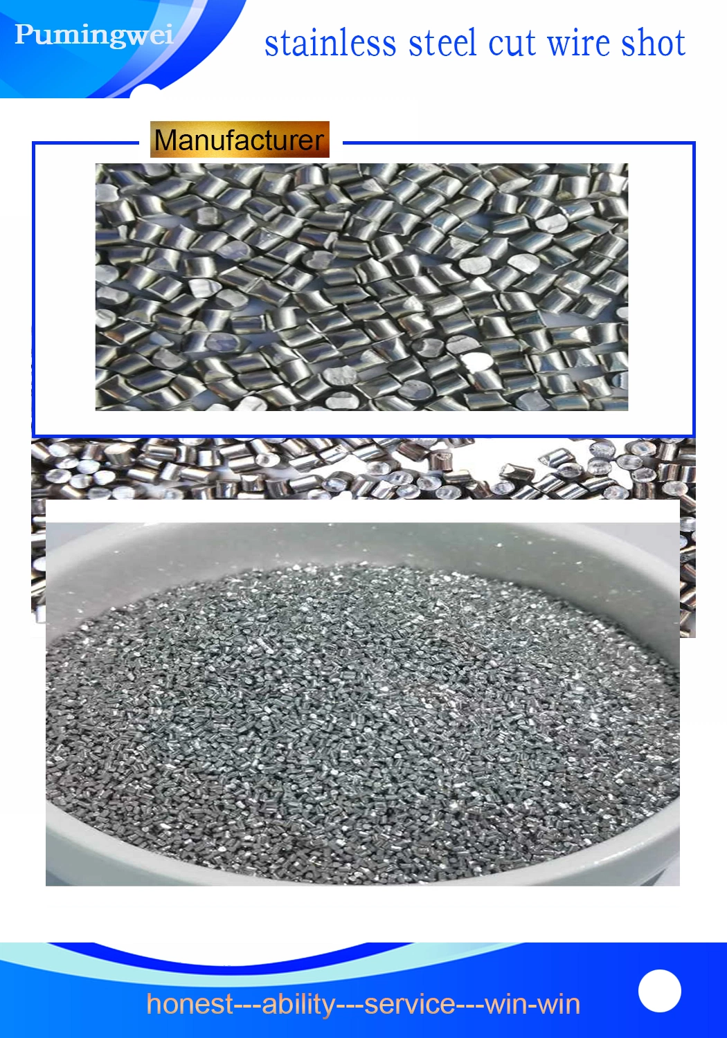 Wholesale Stainless Steel Cut Wire Shot Abrasive Used on Shot Blasting Industry