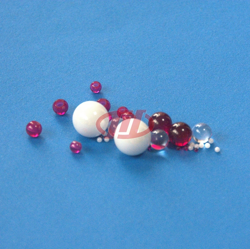 Spherical Red Beads Synthetic Gems Ruby Decorations Beads Hydrogen Resistant Drilled Balls
