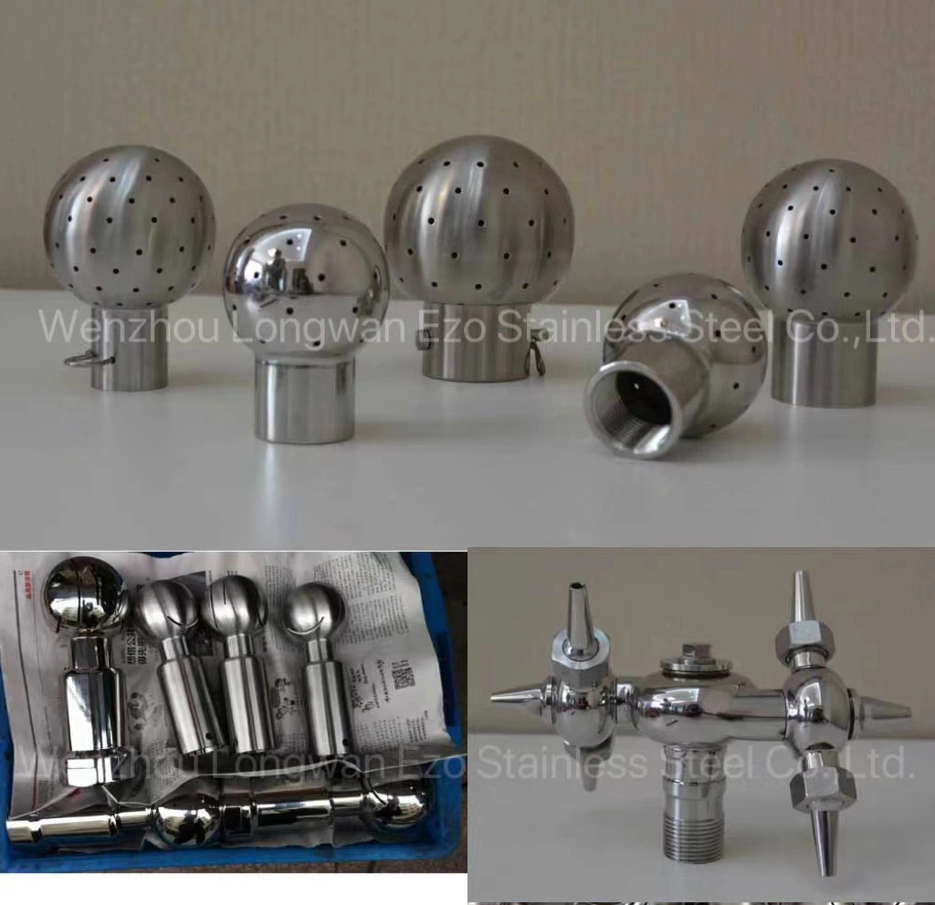 Stainless Steel Sanitary Thread Cleaning Ball with Rotary Sprayer for Cleaning Vessels